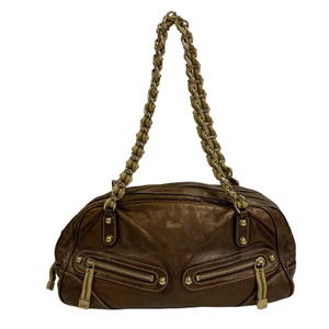 GUCCI 152462 Chain Hand Tote Bag/Shoulder Bag, Brown, Women's